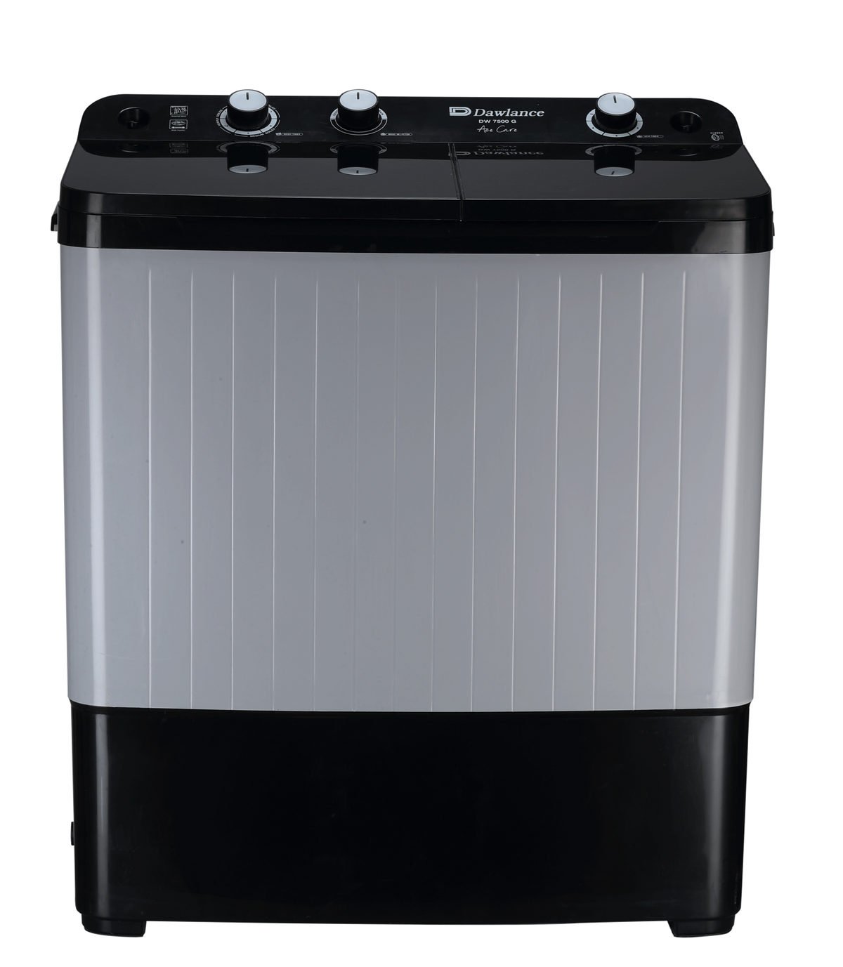 Dawlance Twin Tub Washing Machine DW-7500 TWIN TUB GLASS LID BLACK/GREY product image