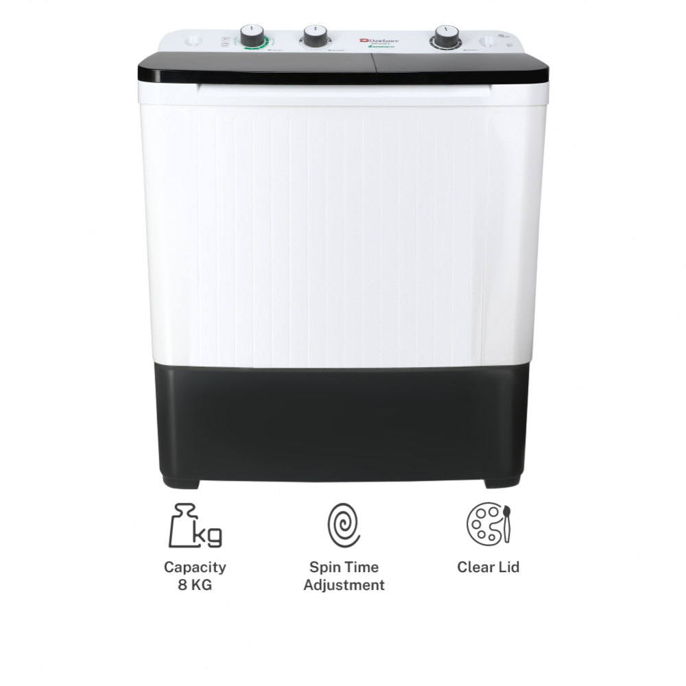 DAWLANCE Twin Tub Washing Machine DW-6550 TWIN TUB GLASS LID BLACK/GREY