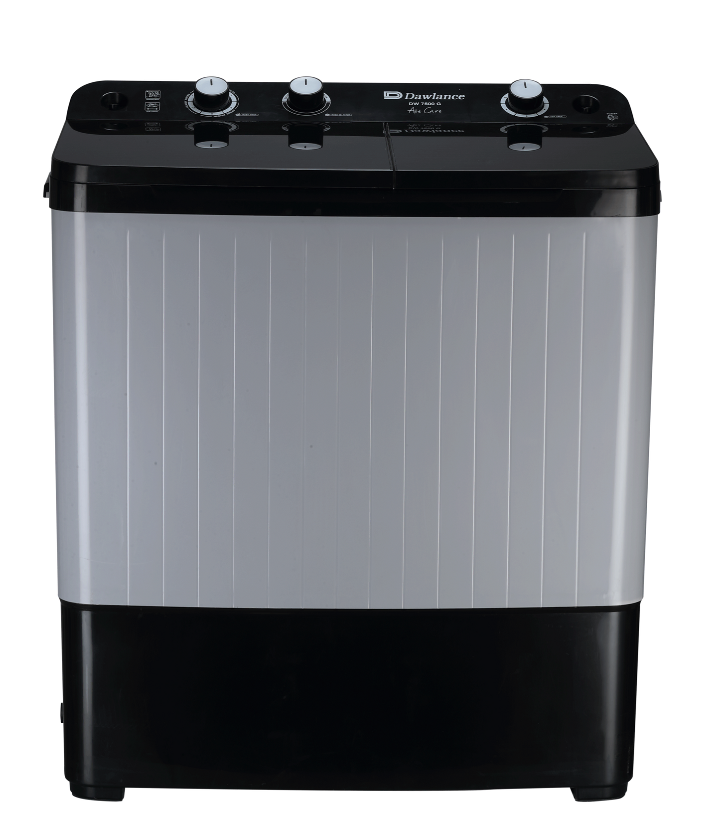 DAWLANCE Twin Tub Washing Machine DW-7500 TWIN TUB GLASS LID BLACK/GREY